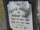 August LOSE,
born 6 May 1863 died 17 Oct 1896;
Alberton Cemetery, Gold Coast City
