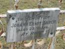 Johann Ernst HARCH,
aged 23 years;
Alberton Cemetery, Gold Coast City