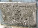 Joseph Edward TROE,
died 11 Jan 1976 in 75th year;
Appletree Creek cemetery, Isis Shire