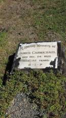 
James CARMICHAEL
d: 24 Dec 1926 aged 52

Atherton Pioneer Cemetery (Samuel Dansie Park)


