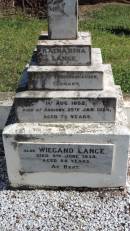 
Katharina LANGE
b: Wangershausen, Germany
    1 Aug 1852
d: Aubigny
    25 Jan 1926 aged 73

Wiegand LANGE
d: 8 Jun 1939 aged 88

Aubigny St Johns Lutheran cemetery, Toowoomba Region

