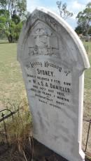 Sydney DANIELLS
5th son of W and S.A. DANIELLS
d: 26 Oct 1912 aged 20 y 7 mo
Banana Cemetery, Banana Shire