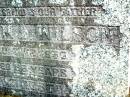 William J. WILSON, husband father,
died 31-12?-1959 aged 56 years;
Beerwah Cemetery, City of Caloundra