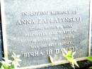 Anna ZAPLATYNSKYJ, mother nana,
died 15 Aug 1986 aged 68;
Beerwah Cemetery, City of Caloundra