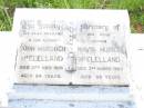 John Murdoch MCLELLAND,
husband father,
died 11 Nov 1971 aged 84 years;
Mavis Muriel MCLELLAND,
mother,
died 3 March 1983 aged 88 years;
Bell cemetery, Wambo Shire