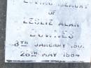 Leslie Alan DOWNES,
8 Jan 1901 - 28 May 1964;
Bell cemetery, Wambo Shire