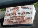 Frieda L M RADKE
14 Dec 1975
aged 72
Bethania (Lutheran) Bethania, Gold Coast