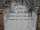 Emilie J W H WENDT
geb 25 Apr 1833
gest 30 Jan 1916
Bethel Lutheran Cemetery, Logan Reserve (Logan City)