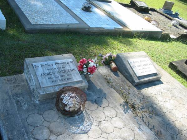 James ANDREWS,  | husband,  | died 19 June 1970 aged 49 years;  | Ida May ANDREWS,  | died 2 Feb 1986 aged 62 years;  | Blackbutt-Benarkin cemetery, South Burnett Region  |   | 