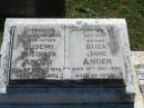 Joseph Fredrick ANGER,
husband father,
died 17 March 1979 aged 74 years;
Eliza Jane ANGER,
mother,
died 15 July 1995 aged 86 years;
Blackbutt-Benarkin cemetery, South Burnett Region