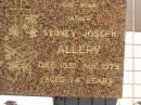 Doris Emily ALLERY,
wife mother,
died 16 Oct 1968 aged 61 years;
Sydney Joseph ALLERY,
father,
died 15 Aug 1979 aged 74 years;
Blackbutt-Benarkin cemetery, South Burnett Region