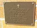 Madge Heather DUNSTON,
died 3 Dec 1999 aged 80 years;
Bribie Island Memorial Gardens, Caboolture Shire