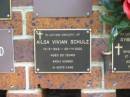Ailsa Vivian SCHULZ,
13-5-1942 - 25-11-2002 aged 60 years;
Bribie Island Memorial Gardens, Caboolture Shire