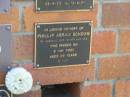Phillip Abram SCHOUW,
husband father opa,
died 8 May 2001 aged 59 years;
Bribie Island Memorial Gardens, Caboolture Shire
