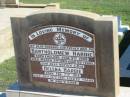 Bartholomew HARDIE,
born England 3 June 1909,
died 3 March 1969 aged 59 years,
husband father pa;
Helena HARDIE,
born 7 Feb 1914 died 12 July 1991 aged 77 years,
mother nan;
Apostolic Church of Queensland, Brightview, Esk Shire