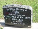 Courtney & Katelyn MULLER,
14-8-1995, twin daughters;
Apostolic Church of Queensland, Brightview, Esk Shire