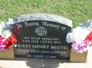 Priest Henry BEUTEL,
died 24 June 1991,
husband;
Apostolic Church of Queensland, Brightview, Esk Shire