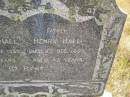 (mother)
Charlotte HALL
d: 8 Jul 1935, aged 84
(father)
Henry HALL
d: 11 Dec 1895, aged 42
Ann HINE (nee BOTLEY)
b: 22 Nov 1811 Grendon BShire, Eng
d: 16 Aug 1899 Kipper Ck, Dundas, Q
Married Job HINE c1838 Eng
Henry HINE b: 1849, d: 1876
Charlotte HINE b: 1850, d 1872
(RJB)
Fairview Cemetery, Bryden, Somerset Region, Queensland