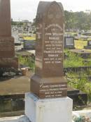 John William HINKLER
d: 13 Oct 1927 aged 70
wife
Frances Aitken HINKLER
d: 5 Sep 1953 aged 87
James Edmund HINKLER
d: 2 Oct 1926 aged 92
Bundaberg General Cemetery
