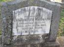 Elsie Mary NAUMANN, wife,
mother of Clive,
died 16 April 1940 aged 24 years;
Caffey Cemetery, Gatton Shire