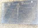 Charles August OST,
born 17 Dec 1908 died 1 Aug 1989;
Caroline Augusta OST,
born 7 Oct 1905 died 9 Sept 1975;
Caffey Cemetery, Gatton Shire