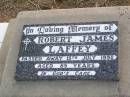 Robert James LAFFEY,
died 15 July 1992 aged 85 years;
Caffey Cemetery, Gatton Shire