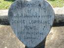 
Denise Lorraine ROWE, daughter sister,
aged 3 and 12 months;
Canungra Cemetery, Beaudesert Shire
