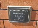 
Kenneth Leslie MITCHELL,
5-11-1914 - 24-7-1987;
Canungra Cemetery, Beaudesert Shire
