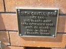 
Edith Cavell ROW (nee DAY), mother,
died 14 Dec 1992 aged 76 years,
1916 - 1992;
Canungra Cemetery, Beaudesert Shire
