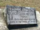 
Patricia Caroline LIBKE "Teena",
daughter sister,
born 26-3-1950 died 23-5-1969;
Canungra Cemetery, Beaudesert Shire
