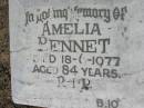 
Amelia BENNET,
died 18-6-1977 aged 84 years;
Canungra Cemetery, Beaudesert Shire
