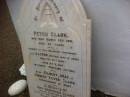 
Peter CLARK; d: 23 Mar 1891, aged 67 at Cape Willoughby Lighthouse
(wife) Alison (CLARK) d: 17 Feb 1896, aged 67 (interred Portland Victoria)
(grandchildren) 
Gilbert, May & Ernest Peter CLARK

Roy Harwood CLARK, d: 25 Apr 1918 aged 23 years 4 months (killed in action in France)
William CLARK d: 20 Jun 1918, aged 54 years 5 months (father of above)

Cape Willoughby Lightstation, Kangaroo Island, SA

