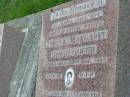 Teresa Margaret (Tessa) GOUGH,
wife mother,
died 23 Nov 1985 aged 81 years;
Sacred Heart Catholic Church, Christmas Creek, Beaudesert Shire