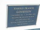 Harold Francis GOODSON,
father of Gaye & Gary,
3 Dec 1911 - 14 April 1999;
Sacred Heart Catholic Church, Christmas Creek, Beaudesert Shire