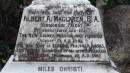 
Albert A MacLAREN B.A.
b: 14 Feb 1883 England
d: 27 Dec 1891 between Samarai and Cooktown

missionary priest, founder of New Guinea mission 10-Aug 1891
worked in Gravesend (England), Maitland (NSW), Mackay (Qld), New Guinea

Involved in rescue of the wrecked R.M.S. Quetta in Torres Strait 28-Feb-1890

Cooktown Cemetery

