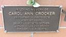 Carol Ann cCROCKER
b: 28 Dec 1945
d: 29 Dec 2012 aged 67
Cooloola Coast Cemetery
