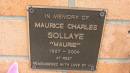 Maurice Charles SOLLAYE "Maurie"
b: 1927
d: 2004
Cooloola Coast Cemetery