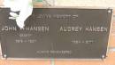 John F HANSEN
b: 1916
d: 1997
Audrey HANSEN
b: 1924
d: 2011
Cooloola Coast Cemetery