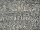 
Rudolph GNECH,
died 23 July 1917 aged 59 years;
Hermine GNECH,
wife,
died 3 Oct 1940 aged 73 years;
Coulson General Cemetery, Scenic Rim Region
