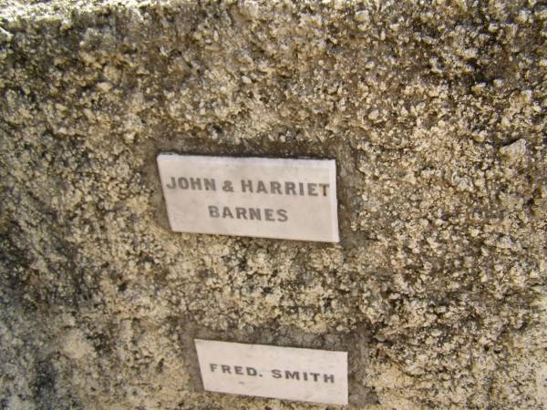 John & Harriet BARNES;  | Crows Nest Methodist Pioneer Wall, Crows Nest Shire  | 