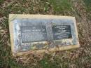 James DENNIS;
Mary Ann DENNIS (nee MARKWELL),
pioneers since 1870;
parents,
Joseph & Lillian DENNIS (nee GOAN);
Thomas DENNIS,
born 27-6-1874 died 2-7-1874 buried 3-7-1874;
David DENNIS,
born 19-8-1878 died 10-9-1878 buried 11-9-1878;
Charlotte Barker DENNIS,
born 4-7-1877 died 16-9-1878 buried 16-9-1878;
Albert DENNIS,
born 7-7-1883 died 17-7-1883 buried 18-7-1883;
Albert DENNIS,
born 28-4-1886 died 29-6-1886 buried 29-6-1886;
James DENNIS,
born 7-6-1842 died 11-10-1893 buried 12-10-1893;
Lucy DENNIS,
born 27-5-1875 died 9-12-1900 buried 10-12-1900;
Mary Ann DENNIS,
born Aug 1849 died 22-9-1920 buried 23-8-1920;
George Edwin DENNIS,
born 1-5-1921 died 31-5-1921 buried 1-6-1921;
Joseph DENNIS,
born 10-5-1891 died 23-5-1953 buried 25-5-1953;
Lillian DENNIS,
born 12-7-1891 died 21-1-1974 buried 24-1-1974;
Dennis Family Cemetery, Daisy Hill, Logan City