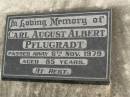 Carl August Albert (Charlie) PFLUGRADT,
died 6 Nov 1979 aged 85 years;
Dugandan Trinity Lutheran cemetery, Boonah Shire