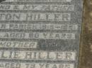 Pastor Anton HILLER,
husband father,
minister Dugandan Parish 1919 - 1951,
died 28 April 1959 aged 80 years;
Pauline Rosalie HILLER,
mother,
died 4 March 1963 aged 79 years;
Dugandan Trinity Lutheran cemetery, Boonah Shire