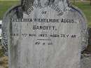 Frederika Wilhelmine Augusta BANDITT,
died 5 Nov 1923 aged 75 years;
Dugandan Trinity Lutheran cemetery, Boonah Shire