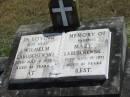 parents;
Wilhelm LABUSCHEWSKI,
died 2 July 1972 aged 82 years;
Mary L. LABUSCHEWSKI,
died 19 Aug 1971 aged 81 years;
Dugandan Trinity Lutheran cemetery, Boonah Shire