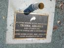 
Trisha AMABILE
b: 17 Mar 1933, d: 21 Dec 2003
mother of Tony, Jimmy, Angela
grandmother of Tony (Jr)
Eagleby Cemetery, Gold Coast City
