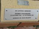 Doris STANHOPE,
21 Oct 1926 - 22 Nov 2005;
St Lukes Anglican Church, Ekibin, Brisbane