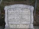 
August Fredrick ARNDT, husband father,
died 8 July 1934 aged 65 years;
Augusta Agnes ARNDT, mother,
died 27 Nov 1952 aged 84 years;
Emu Creek cemetery, Crows Nest Shire
