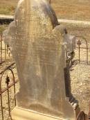 Carl A.L. BLANCK,
born 20 Feb 1833?,
died 12 May 1909?;
Glencoe Bethlehem Lutheran cemetery, Rosalie Shire