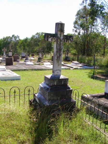 Elizabeth LAWLOR, wife mother,  | native of Queens County Ireland,  | 30 years resident of Christmas Creek,  | died Beaudesert 24 Dec 1902 aged 65 years;  | James LAWLOR,  | native of Brisbane,  | died Christmas Creek 10 May 1904 aged 32 years;  | Gleneagle Catholic cemetery, Beaudesert Shire  |   | 